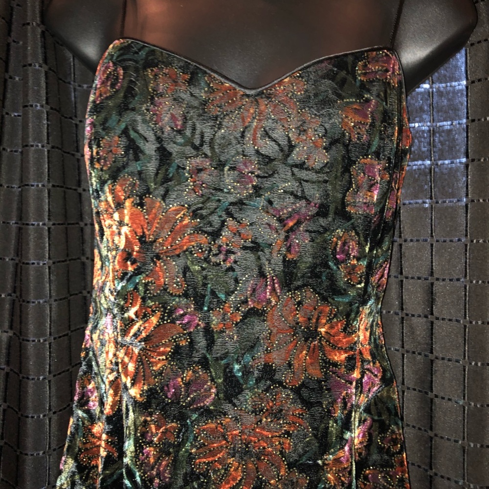 Velvet gown with beading